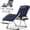 Blue, variant on Zero Gravity Chair with Cushion, Reclining Outdoor Patio Lounge Chair, Folding Indoor Anti Gravity Recliner, Portable Lounger with Removable Cup Holder Side Tray and Pillow Headrest (Black)