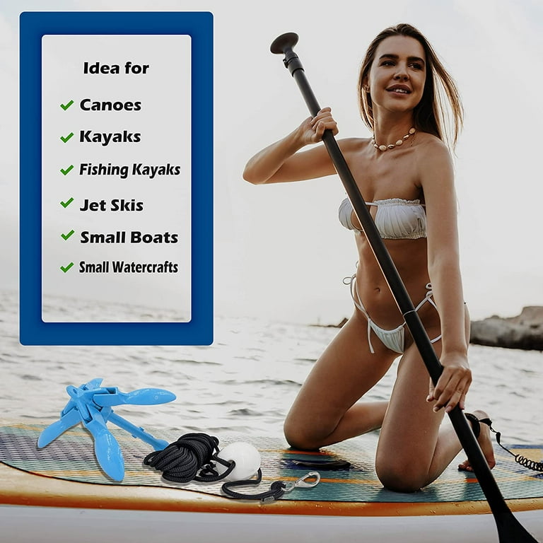 Kayak & SUP Anchor with 40ft Rope (7mm/0.275 thick). 3.5 lbs Folding  Anchor Kit for Paddle Boards, Kayak & Small Boats. (Kayak Fishing  Accessories)