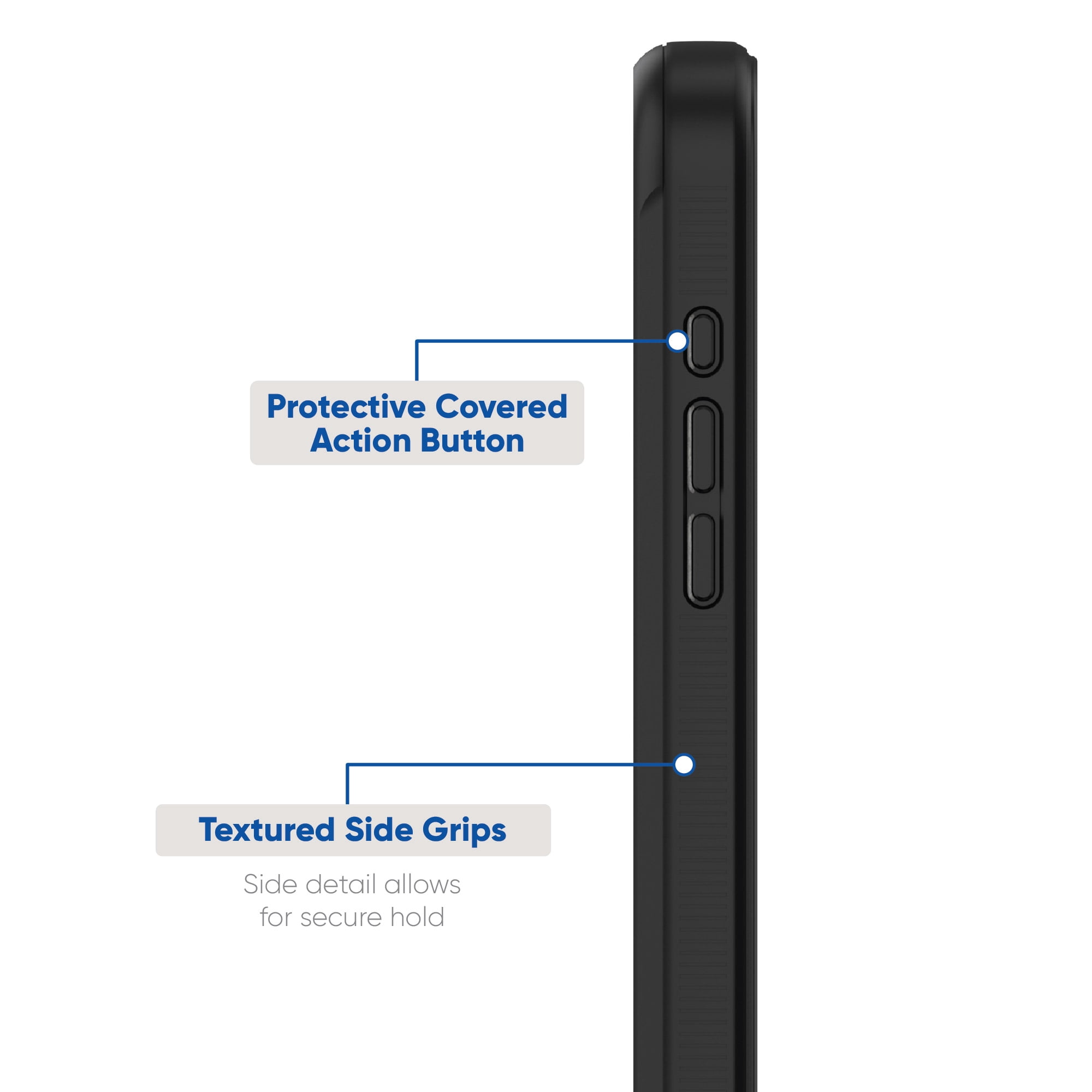 onn. Rugged Phone Case with Holster for iPhone 16 Pro Max - Black