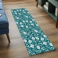 thumbnail image 3 of 2'x6' Rug Runners for Hallways Kitchen, Green White Floral Non Slip Entryway Beside Floor Carpet Runner, Farmhouse Retro Botanical Leaves Washable Laundry Room Bedroom Throw Rugs Mat for Family Pet, 3 of 8