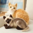 thumbnail image 5 of Orange plush cat stuffed animals toy Cuddly Siamese Doll Simulated Animal Striped Grey Kitten Baby Plushie Peluche kid gift, 5 of 5