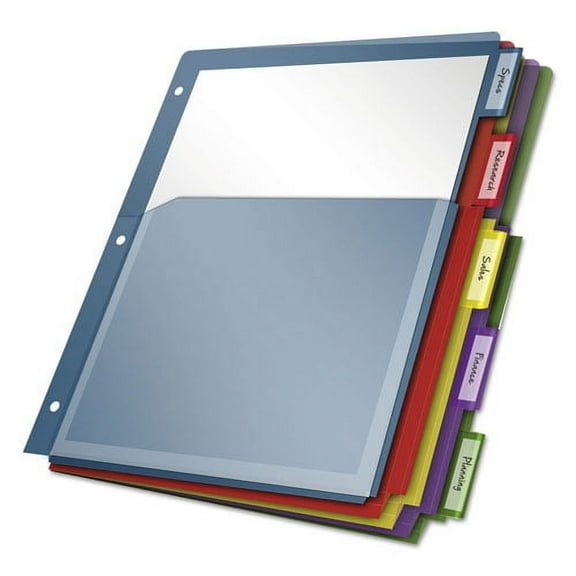 Expanding Pocket Index Dividers, 5-Tab, 11 X 8.5, Assorted, 1 Set/pack | Bundle of 2 Packs