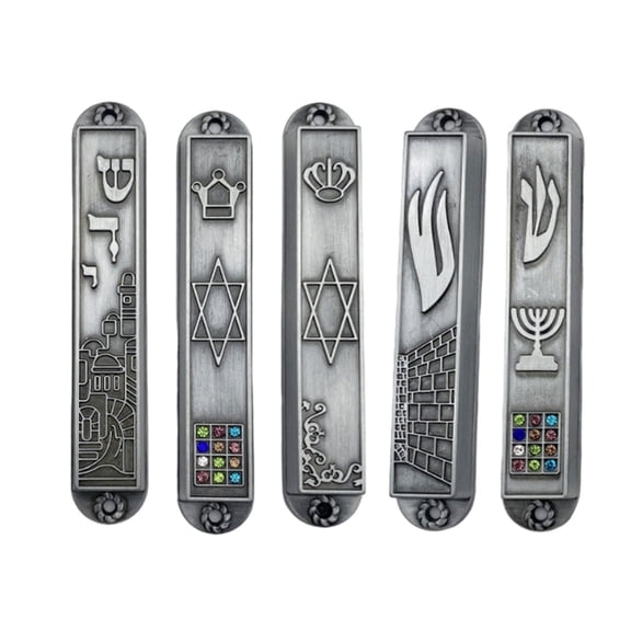 5pcs Mezuzah Case for Door Metal Mezuzah Judaica Case Blessing House Hebrews Scriptures Mezuzah