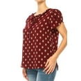 thumbnail image 5 of Heo Clothing Solid Print Tie Neck Short Sleeve Blouse, Women's, 5 of 5