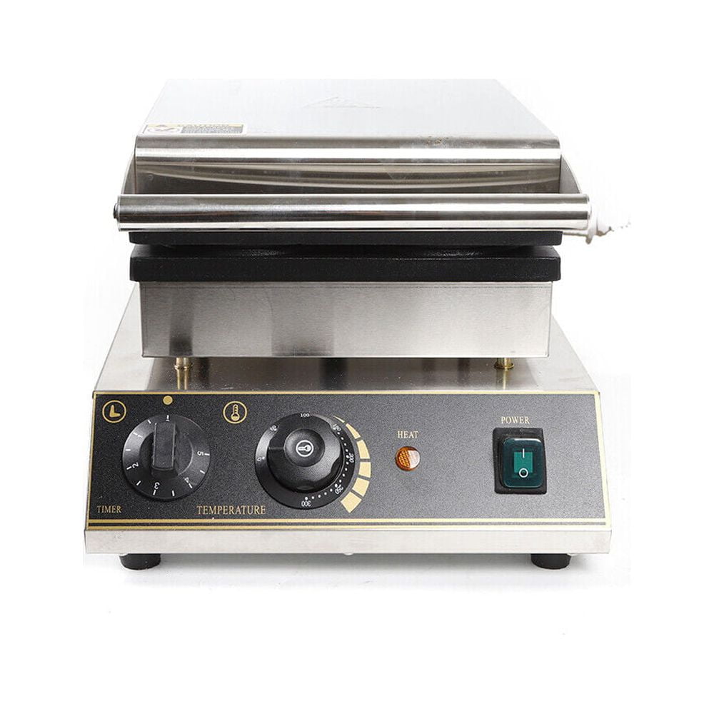 Commercial 1750W Electric Nonstick 4pcs Round Waffle Baker Maker Machine+ Timer