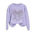 thumbnail image 4 of Christmas Sweatshirts for Women Christmas Pattern Long Sleeve Pullover Hoodies Purple S, 4 of 4
