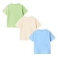 thumbnail image 2 of HILEELANG 2-7T Toddler Little Boys Sky Blue Fresh Green Soft Yellow 100% Cotton T-Shirt 3-Pack Size 4T, 2 of 7