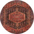 thumbnail image 1 of Ahgly Company Machine Washable Indoor Round Traditional Saffron Red Area Rugs, 4' Round, 1 of 7