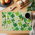 thumbnail image 2 of St. Patrick's Day Placemats Set of 4 Lucky Shamrocks Spring Leaves Retro Plants Place Mats Indoor Wipeable Table Mats Washable Dining Table Placemats for Kitchen Holiday Party Home Decor 13x19 Inch, 2 of 9