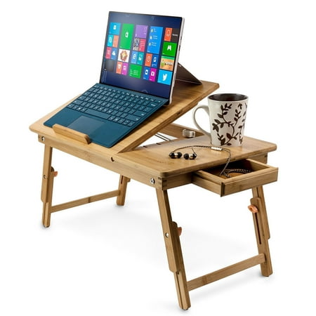 Zimtown Nature Bamboo Folding Laptop Computer Notebook Table Bed Desk Tray Stand