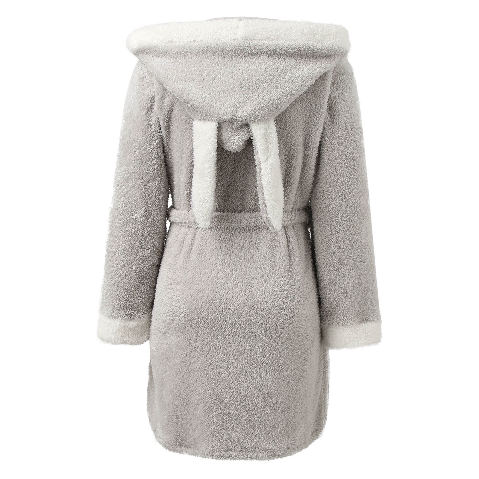 BONIXOOM Christmas Pajamas For Women Matching Family Christmas Pajamas Sleepwear Belt Long Sleeve Sleep Tops Solid Gray S