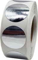 silver circle stickers