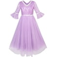thumbnail image 1 of Robe Fille Dentelle Sequins Col en V Concours Mariage 5 Ans, 1 of 8