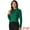 Dark Green, variant on Unique Bargains Women's Elegant Stand Collar Work Office Blouse Shirts M White