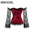 thumbnail image 2 of Corsés para Mujer Bustier Top Gótico Sexy Hombro con Correas - Rojo, 2 of 6