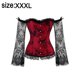 thumbnail image 2 of Corsés para mujer, top gótico con tirantes y hombros descubiertos, color rojo, 2 of 6
