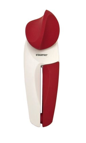 Starfrit MightiCan Can Opener, Safe, Holds Lid and Leaves No Sharp Edges on Lid, 3 Year Warranty, Comfort Grip, Heavy Duty Non-Slip Knob