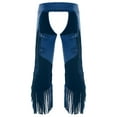 thumbnail image 3 of Choomomo Womens Dame Vintage Cowboy Suit Faux Suede Strapped Pants Hippie Long Pants for Party Blue M, 3 of 5