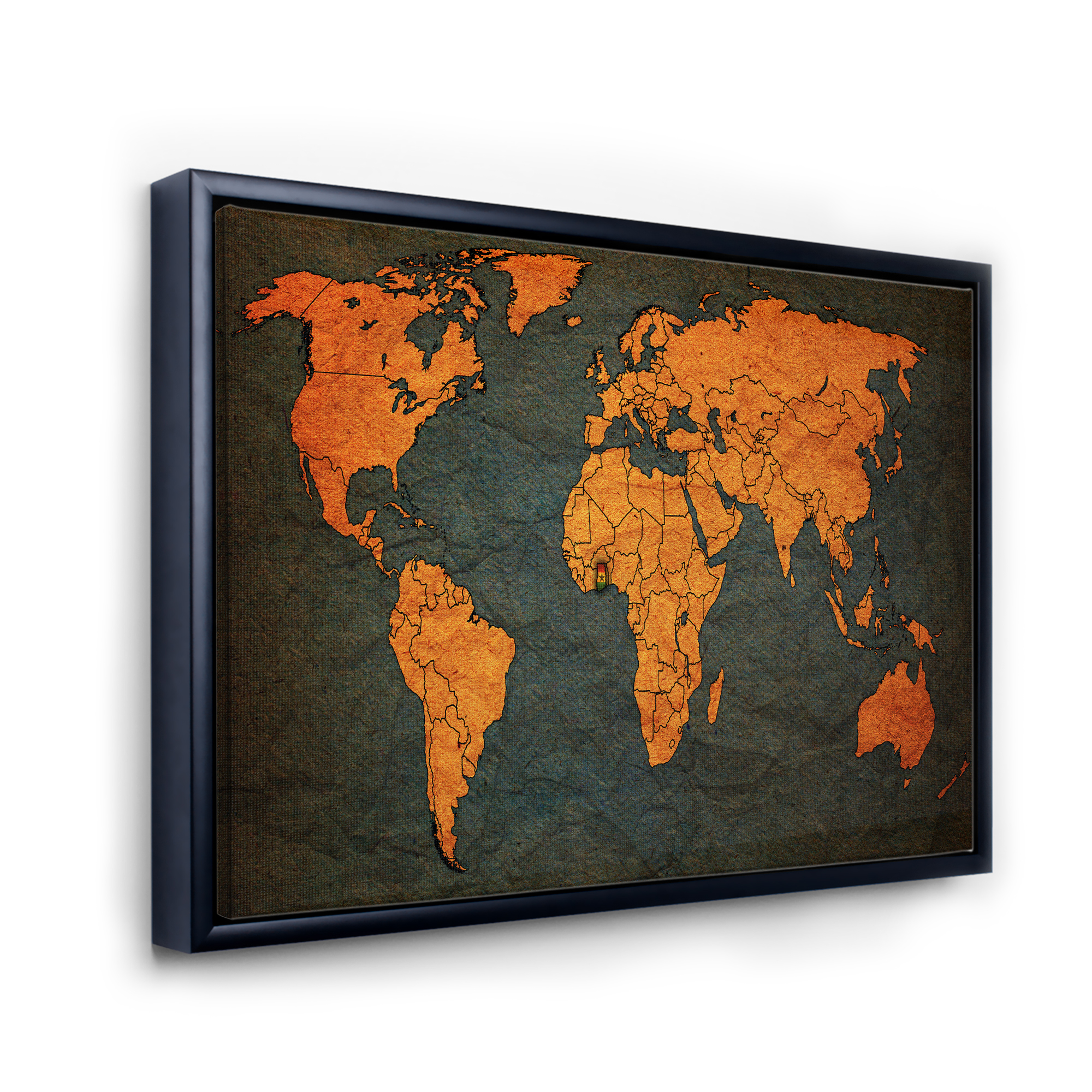 Designart 'Ancient World Map of Africa' Vintage Framed Canvas Wall Art Print