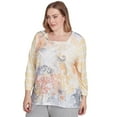 thumbnail image 3 of Alfred Dunner Womens Plus-Size Square Neck Paisley Geometric Top, 3 of 4