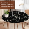 thumbnail image 4 of Sparrow Round Tablecloth, Fitted Table Cover with Elastic for 45"-54" Round Tables, Spring Birds on The Branches Vintage Country Black Table Cloth Outdoor Indoor Dinning Party Waterproof Tablecloths, 4 of 7