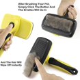 thumbnail image 3 of Cepillo para el pelo de perros y gatos, cepillo más pulidor autolimpiante: elimina suavemente la capa interna suelta, las esteras y el pelo enredado, cepillo profesional para el cuidado de, 3 of 5