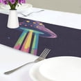 thumbnail image 4 of Yayeee Table Runner 90 inches Long Home Kitchen Dinning Party Decoration, Purple UFO, 4 of 7