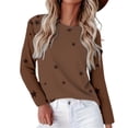 thumbnail image 2 of HLKJKLS Winter Clothing For Women Crew Neck Long Sleeve Basic Printed Tee Comfy Loose Imitation Cotton Versatile Casual Wear Yellow S-4Xl, 2 of 9