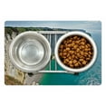 thumbnail image 1 of Nature Pet Mat for Food and Water, Picturesque of Cliffs Etretat in Normandy France High Rocky Formation Sea View, Non-Slip Rubber Mat for Dogs and Cats, 18" X 12", by Ambesonne, 1 of 2