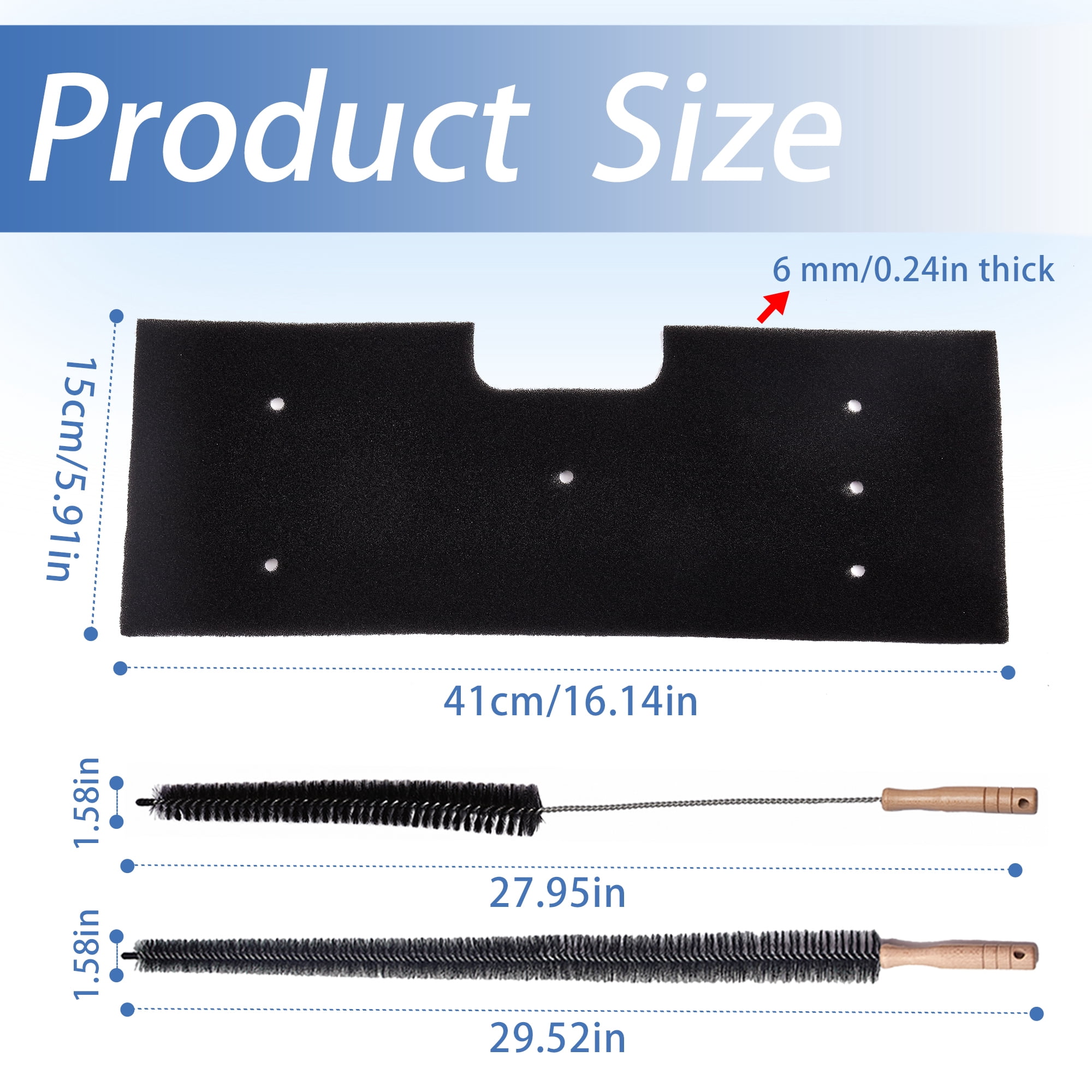 6-Pack WH01X35719 Lint Filter Replacement for GE Profile Washer Dryer Combo, Foam Filter with Dryer Vent Brush for GE Profile All-in-One Washer Dryer
