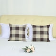 thumbnail image 2 of Unique Bargains 2-Pack Checks Pattern Decorative Throw Pillow Covers Brown 18" x 18", 2 of 7