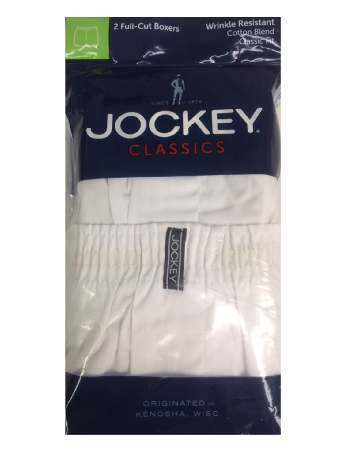 Jockey Men's Underwear Classic Full Cut Boxers - 2 Pack, White, M ...