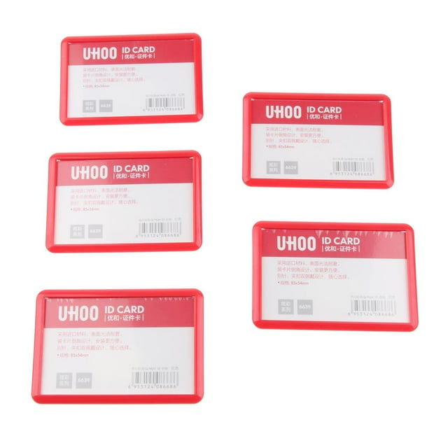 5 uds 2 vías rojo nombre insignias titur de de identificación cerrado a prueba de polvo Sharpla Distintivos de nombre Portatarjetas de identificación