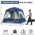 thumbnail image 2 of UNP 4-Person Tent, Portable Cabin Tent, Camping Tent 4-Person Easy Set Up, Waterproof with Top Rainfly for Outdoor Camping/Hiking, 2 of 6