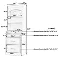 thumbnail image 6 of Modern 83.7inch High Kitchen Pantry, Freestanding Tall Kitchen Hutch with Faux Marble Top,Cupboard Cabinet with 5 Storage Drawers and Adjustable Shelf, Set of 2 (Gray), 6 of 11