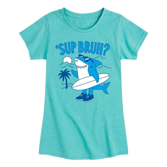 Instant Message - Sup Bruh Shark Fitted Short Sleeve Graphic T-Shirt