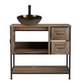 thumbnail image 4 of ELECWISH Bathroom Vanity, 36" Bathroom Vanity with Sink Combo Set, Dark Brown Modern Wood Bathroom Cabinet with White Ceramic Bathroom Sink, 4 of 9