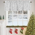 thumbnail image 4 of Kitchen Cafe Valance Curtain for Small Windows,Xmas Snowflakes on Gray Rod Pocket Short Valances,42x18in, 4 of 9