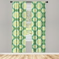 thumbnail image 2 of Ambesonne Ethnic 4-Panel Curtains, Mandala Inspired Flourishes, 56"x84", Green Mustard White, 2 of 4