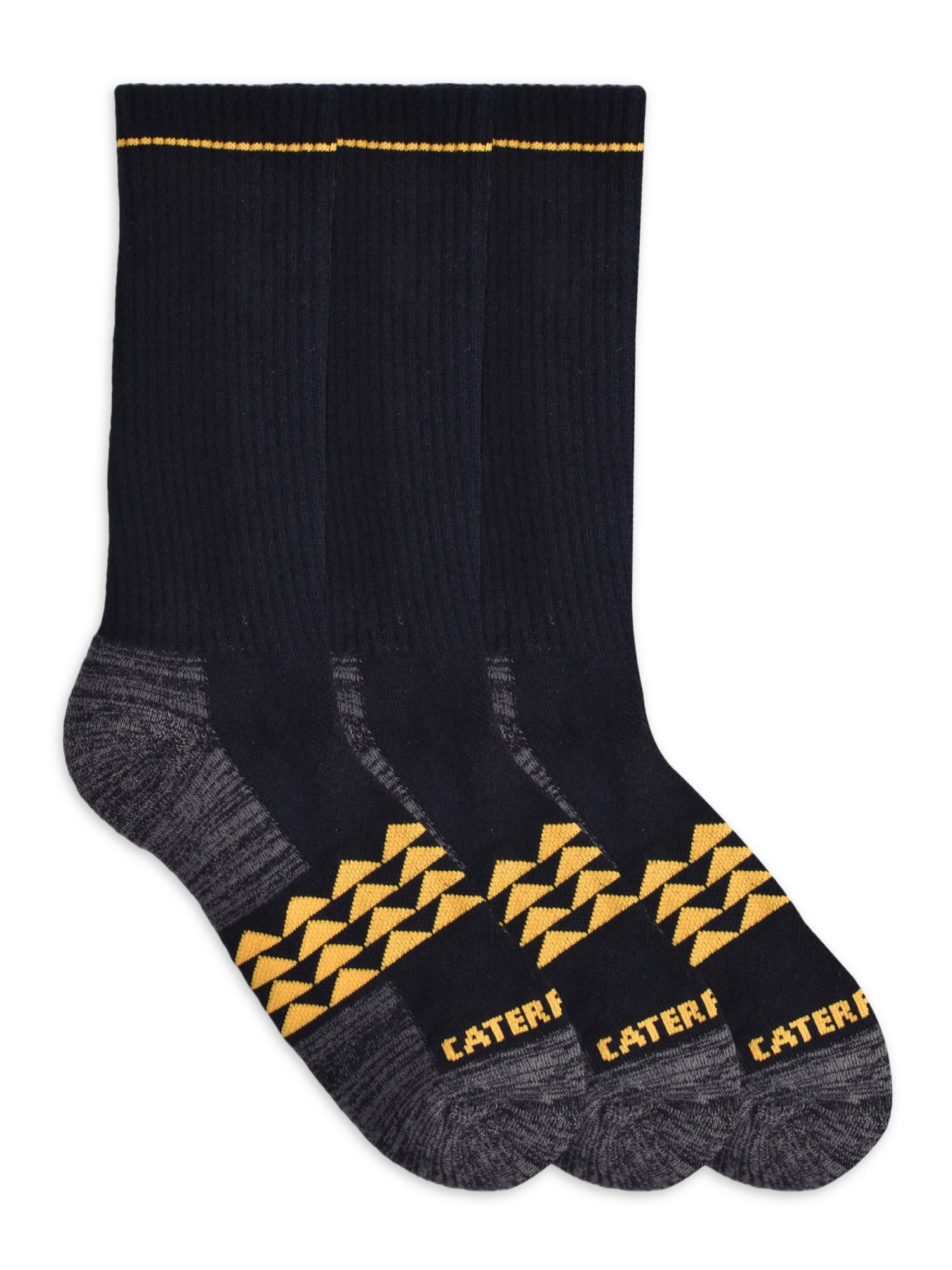 Black, 11-14 6 Pairs Caterpillar CAT Mens Works Socks