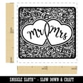 thumbnail image 2 of Mr & Mrs Intertwined Hearts With Flower Background Wedding Self-Inking Rubber Stamp Ink Stamper - Brown Ink - Small 1 Inch, 2 of 7