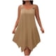 thumbnail image 2 of mfyjkho Vestidos de fiesta para mujer, Vestido de mujer de color liso con cuello redondo, sin mangas, con tirantes y cuello redondo Vestidos largos para mujer xxxl, 2 of 6