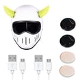 thumbnail image 1 of 2 cascos iluminados con cuernos de diablo, recargables, con base de liberación rápida y cintas para casco de bicicleta y motocicleta (casco no incluido)., 1 of 12