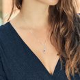 thumbnail image 4 of Gem Stone King Treble Clef Music Note Pendant Necklace Set in 925 Sterling Silver for Women By Keren Hanan | Round 3MM Gemstone Birthstone and White Moissanite | with 18 inch Silver Chain, 4 of 4