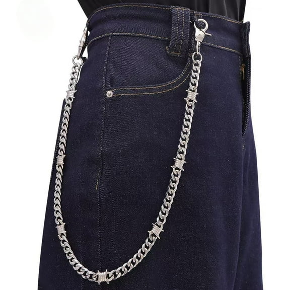 Biker Wallet Chain, Heavy Duty Pocket Chain with Round Clasp, Men Chains for Jeans, Pants Clothing Accessories