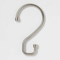 S Hook without Roller Ball Shower Curtain Rings Brushed Nickel