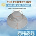 thumbnail image 6 of Tirrinia Fishing Hiking Hat for Women Safari Sun Hat Wide Brim Camping Hiking Fishing Hunting Boating Safari Cap with Adjustable Drawstring Boonie UPF 50+ Grey, 6 of 7