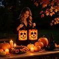 thumbnail image 5 of Light Up Halloween Glow Bag with LED Pumpkin Skull Design for Kids Trick or Treat Night Safety Party Favors, 5 of 6