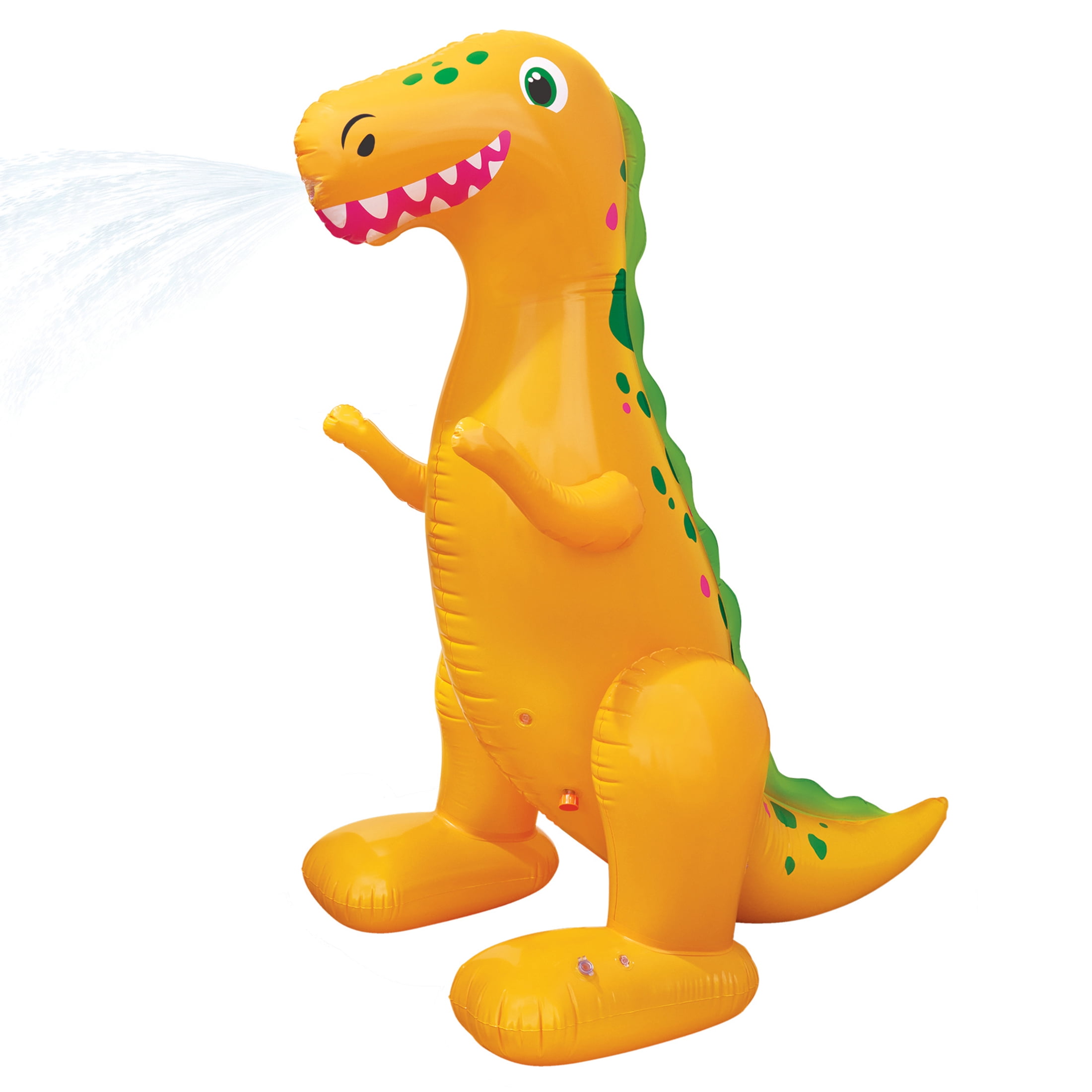 Bluescape 5 ft Orange Dinosaur Inflatable Kids Sprinkler for Backyard Fun