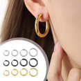 thumbnail image 2 of Suministro directo de fábrica de pendientes de aro de acero de titanio extra gruesos, pendientes con textura metálica, pendientes colgantes pesados, pendientes modernos para hombres y mujeres., 2 of 7